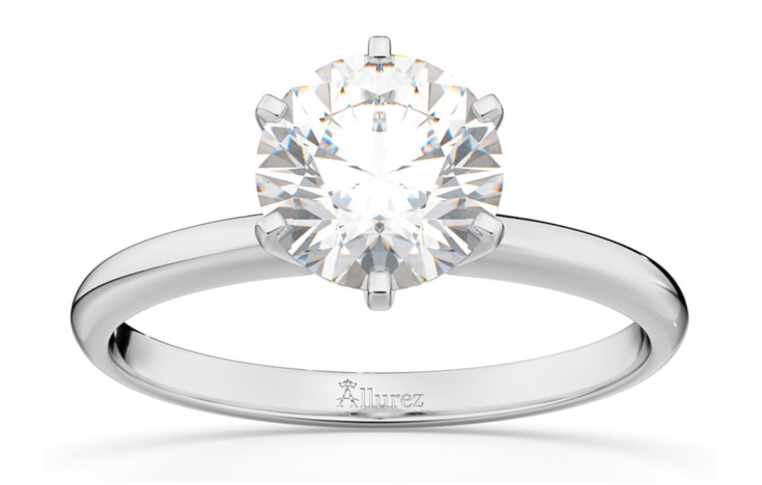 Six Prong Solitaire Engagement Rings